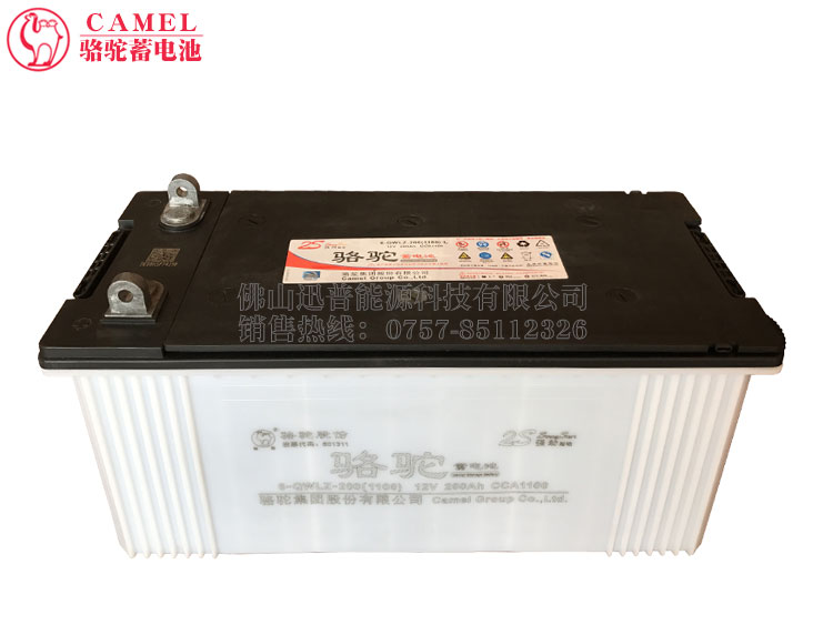 駱駝蓄電池6-QWLZ-200(1100)免維護電瓶12V200Ah發電機組電池 船用電瓶